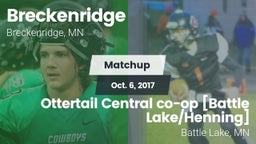 Matchup: Breckenridge High vs. Ottertail Central co-op [Battle Lake/Henning]  2017