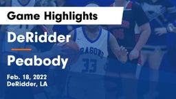 DeRidder  vs Peabody  Game Highlights - Feb. 18, 2022