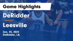 DeRidder  vs Leesville  Game Highlights - Jan. 25, 2022