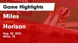 Miles  vs Horison Game Highlights - Aug. 20, 2022