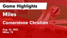 Miles  vs Cornerstone Christian  Game Highlights - Aug. 26, 2022