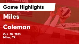 Miles  vs Coleman  Game Highlights - Oct. 30, 2023