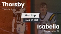 Matchup: Thorsby  vs. Isabella  2019