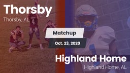 Matchup: Thorsby  vs. Highland Home  2020