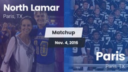 Matchup: North Lamar High vs. Paris  2016