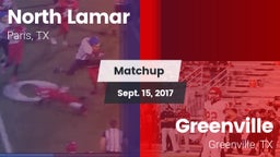 Matchup: North Lamar High vs. Greenville  2017