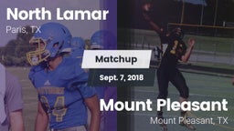 Matchup: North Lamar High vs. Mount Pleasant  2018
