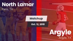 Matchup: North Lamar High vs. Argyle  2018