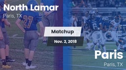 Matchup: North Lamar High vs. Paris  2018