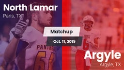 Matchup: North Lamar High vs. Argyle  2019