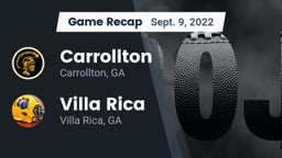 Recap: Carrollton  vs. Villa Rica  2022
