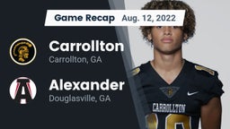 Recap: Carrollton  vs. Alexander  2022