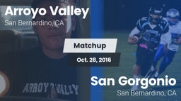 Matchup: Arroyo Valley High S vs. San Gorgonio  2016