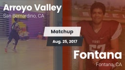 Matchup: Arroyo Valley High S vs. Fontana  2016