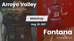 Matchup: Arroyo Valley High S vs. Fontana  2017