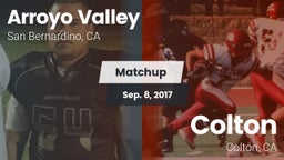 Matchup: Arroyo Valley High S vs. Colton  2016