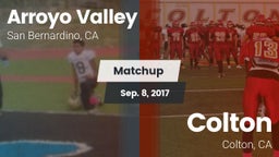 Matchup: Arroyo Valley High S vs. Colton  2017