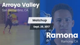 Matchup: Arroyo Valley High S vs. Ramona  2017