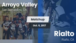Matchup: Arroyo Valley High S vs. Rialto  2017