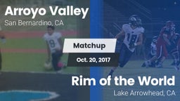 Matchup: Arroyo Valley High S vs. Rim of the World  2017