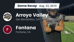 Recap: Arroyo Valley  vs. Fontana  2019