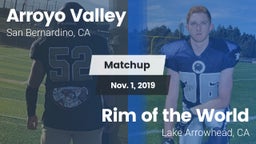 Matchup: Arroyo Valley High S vs. Rim of the World  2019