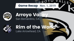 Recap: Arroyo Valley  vs. Rim of the World  2019