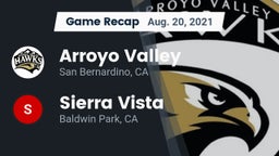Recap: Arroyo Valley  vs. Sierra Vista  2021