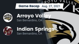 Recap: Arroyo Valley  vs. Indian Springs  2021