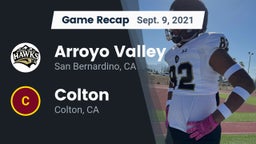 Recap: Arroyo Valley  vs. Colton  2021