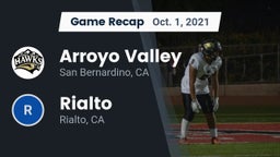 Recap: Arroyo Valley  vs. Rialto  2021