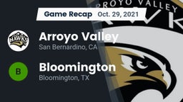 Recap: Arroyo Valley  vs. Bloomington  2021