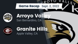 Recap: Arroyo Valley  vs. Granite Hills  2022