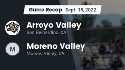Recap: Arroyo Valley  vs. Moreno Valley  2022
