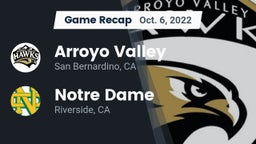 Recap: Arroyo Valley  vs. Notre Dame  2022