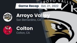 Recap: Arroyo Valley  vs. Colton  2022