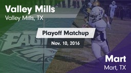 Matchup: Valley Mills High vs. Mart  2016