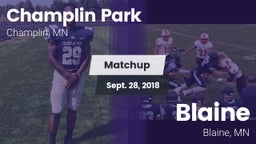 Matchup: Champlin Park High vs. Blaine  2018