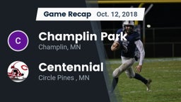 Recap: Champlin Park  vs. Centennial  2018