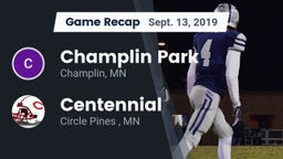 Recap: Champlin Park  vs. Centennial  2019