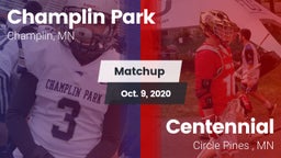 Matchup: Champlin Park High vs. Centennial  2020