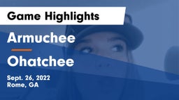 Armuchee  vs Ohatchee Game Highlights - Sept. 26, 2022