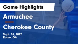 Armuchee  vs Cherokee County  Game Highlights - Sept. 26, 2022