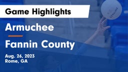 Armuchee  vs Fannin County  Game Highlights - Aug. 26, 2023