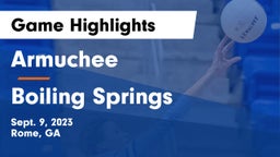 Armuchee  vs Boiling Springs Game Highlights - Sept. 9, 2023