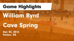 William Byrd  vs Cave Spring  Game Highlights - Dec 02, 2016