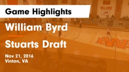 William Byrd  vs Stuarts Draft  Game Highlights - Nov 21, 2016