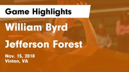 William Byrd  vs Jefferson Forest  Game Highlights - Nov. 15, 2018