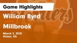 William Byrd  vs Millbrook  Game Highlights - March 2, 2018