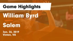 William Byrd  vs Salem Game Highlights - Jan. 26, 2019